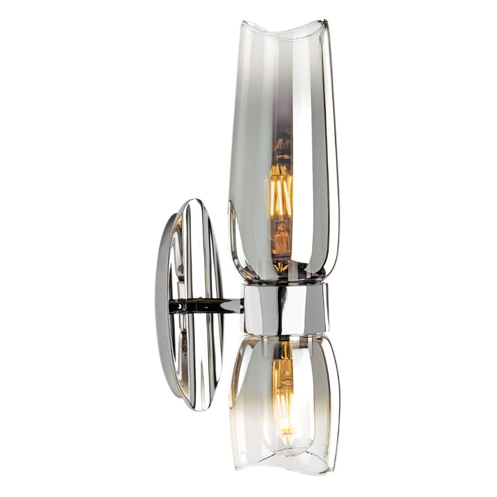 Norwell Lighting 9760-CH-CLGR Flame Sconce in Chrome