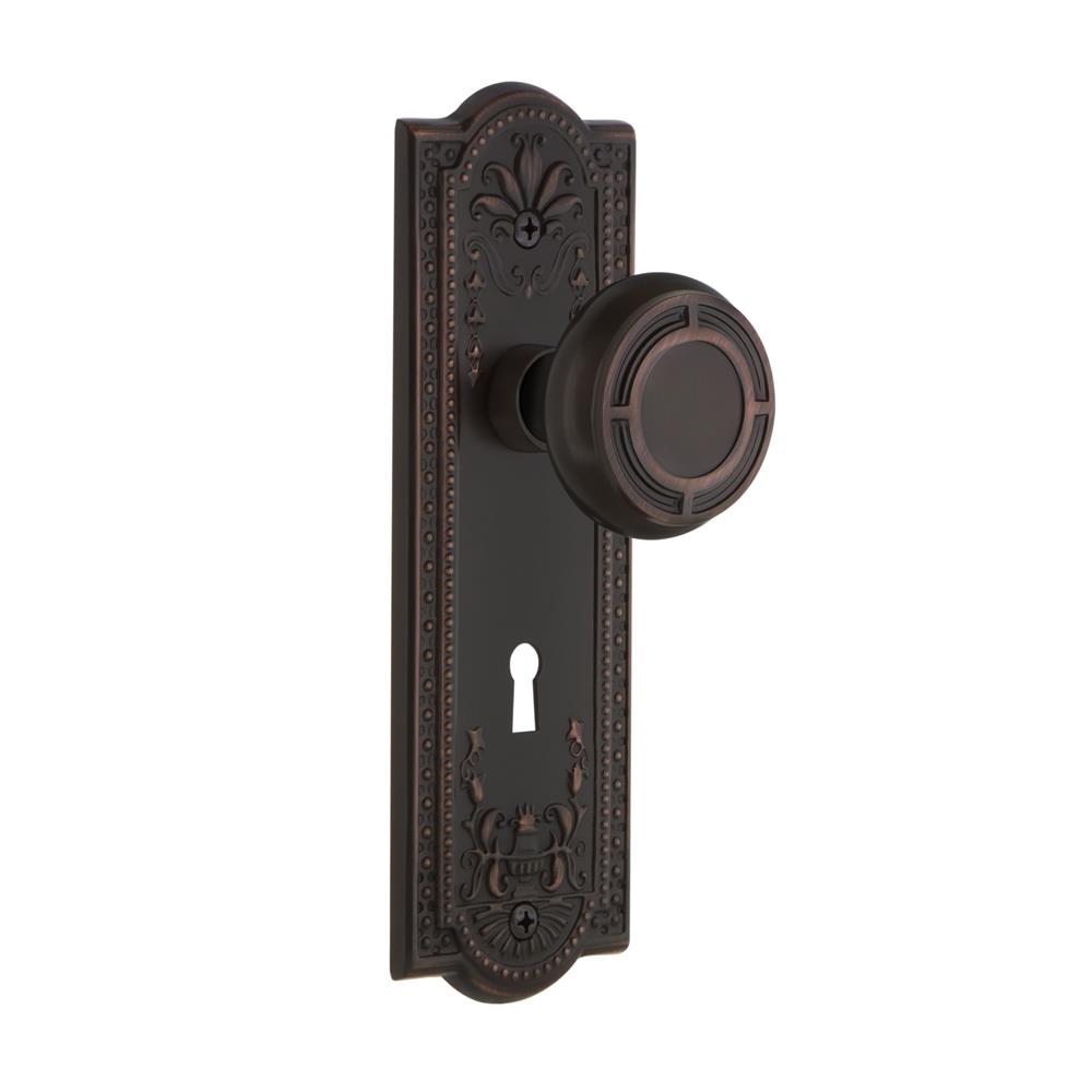 703870 Nostalgic Warehouse MEAMIS Meadows Plate Interior Mortise Mission  Door Knob in Timeless Bronze GoingKnobs