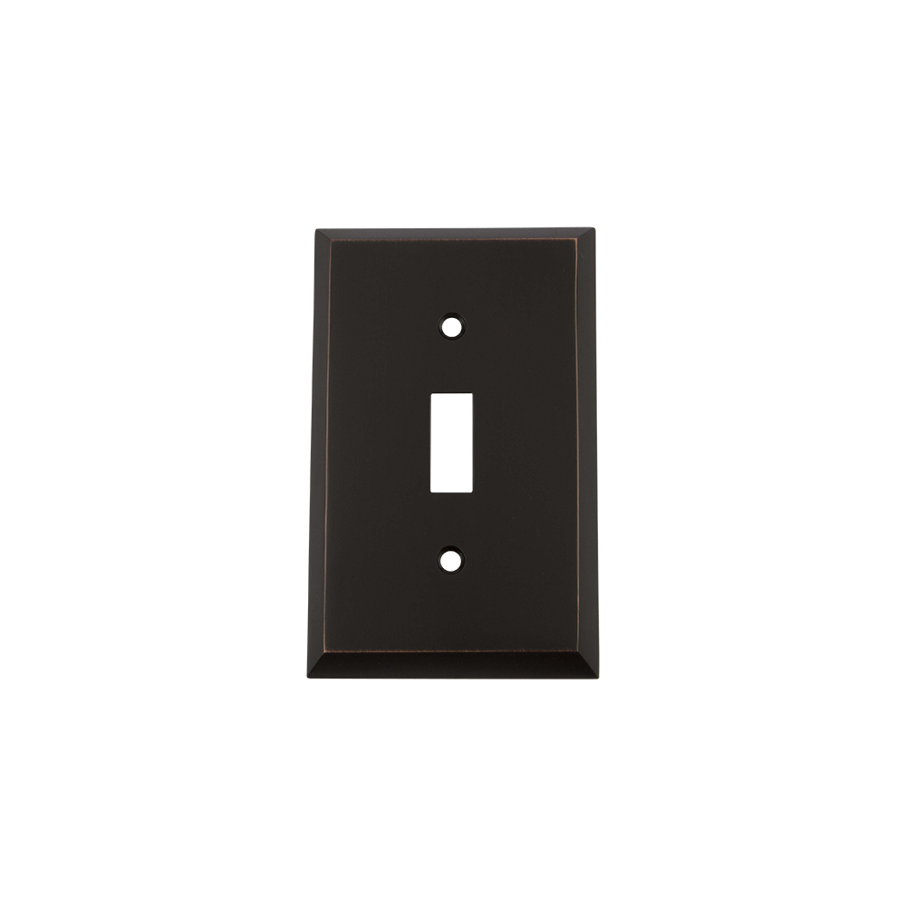 Nostalgic Warehouse NYKSWPLTT1 New York Switch Plate with Single Toggle in Timeless Bronze