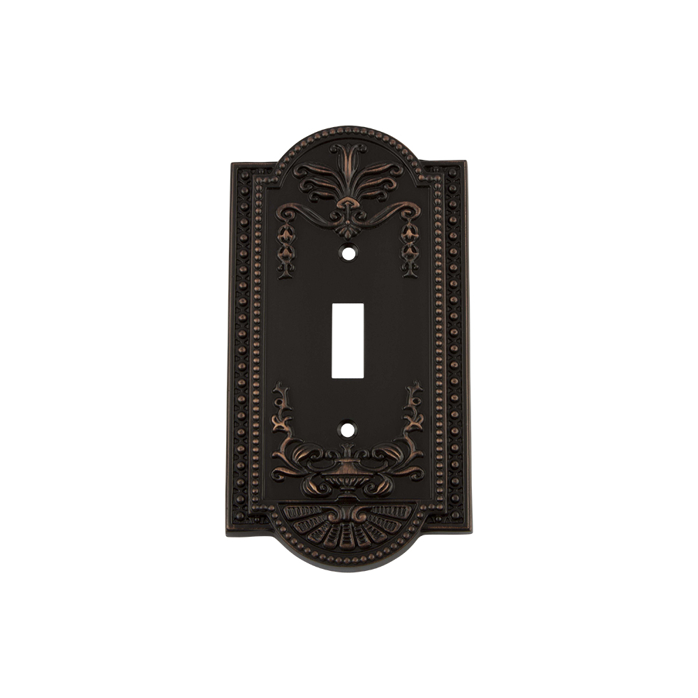 Nostalgic Warehouse MEASWPLTT1 Meadows Switch Plate with Single Toggle in Timeless Bronze