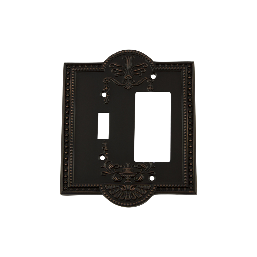 Nostalgic Warehouse MEASWPLTTR Meadows Switch Plate with Toggle and Rocker in Timeless Bronze