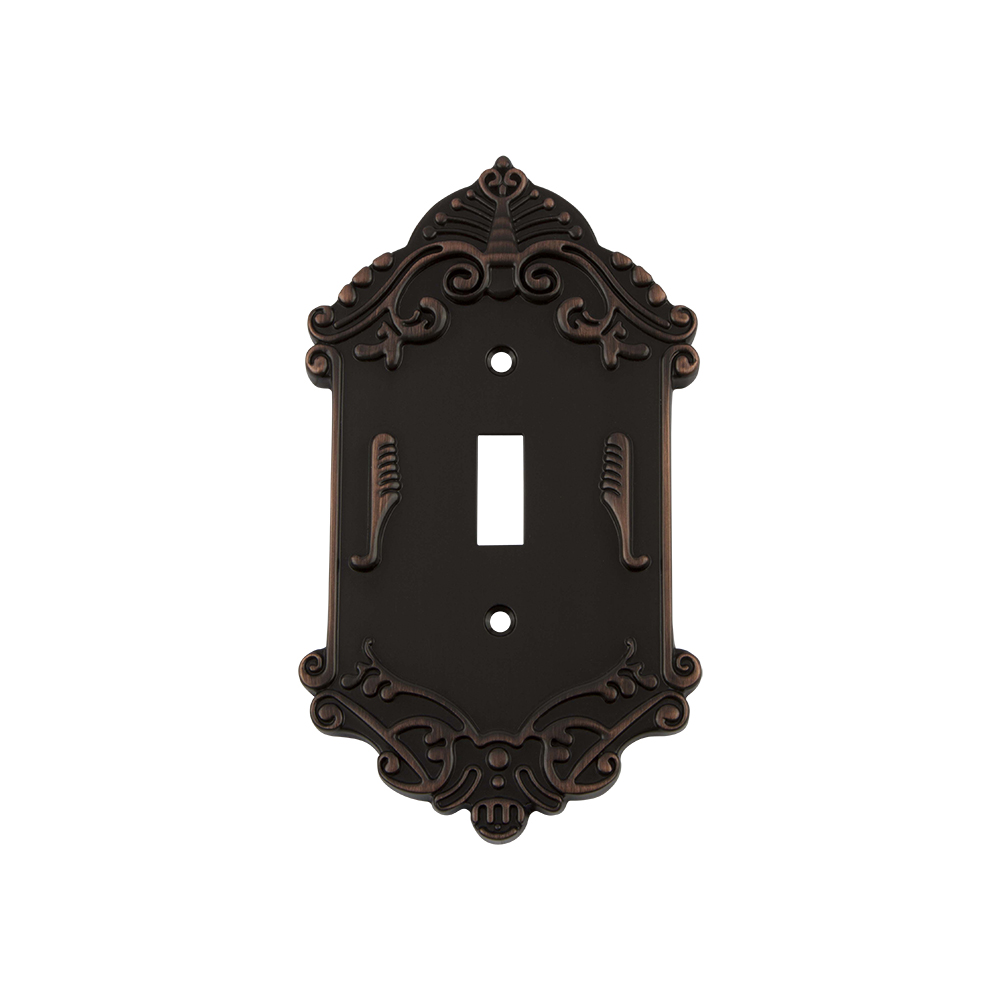 Nostalgic Warehouse VICSWPLTT1 Victorian Switch Plate with Single Toggle in Timeless Bronze