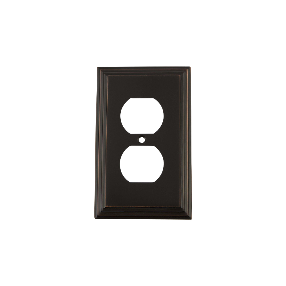 Nostalgic Warehouse DECSWPLTD Deco Switch Plate with Outlet in Timeless Bronze