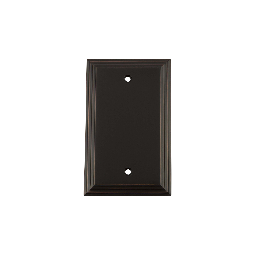 Nostalgic Warehouse DECSWPLTB Deco Switch Plate with Blank Cover in Timeless Bronze