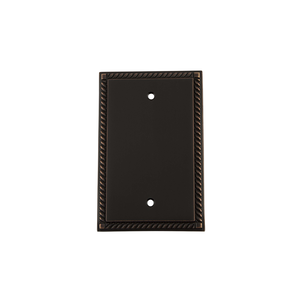 Nostalgic Warehouse ROPSWPLTB Rope Switch Plate with Blank Cover in Timeless Bronze