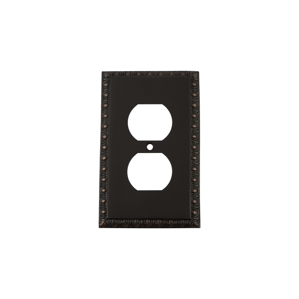 Nostalgic Warehouse EADSWPLTD Egg & Dart Switch Plate with Outlet in Timeless Bronze
