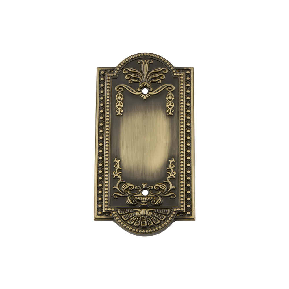 Nostalgic Warehouse MEASWPLTB Meadows Switch Plate with Blank Cover in Antique Brass