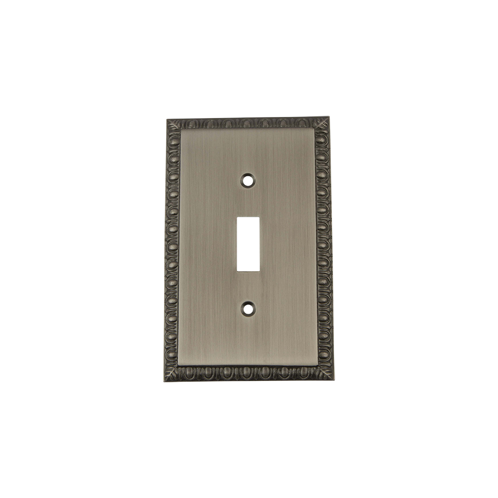 Nostalgic Warehouse EADSWPLTT1 Egg & Dart Switch Plate with Single Toggle in Antique Pewter