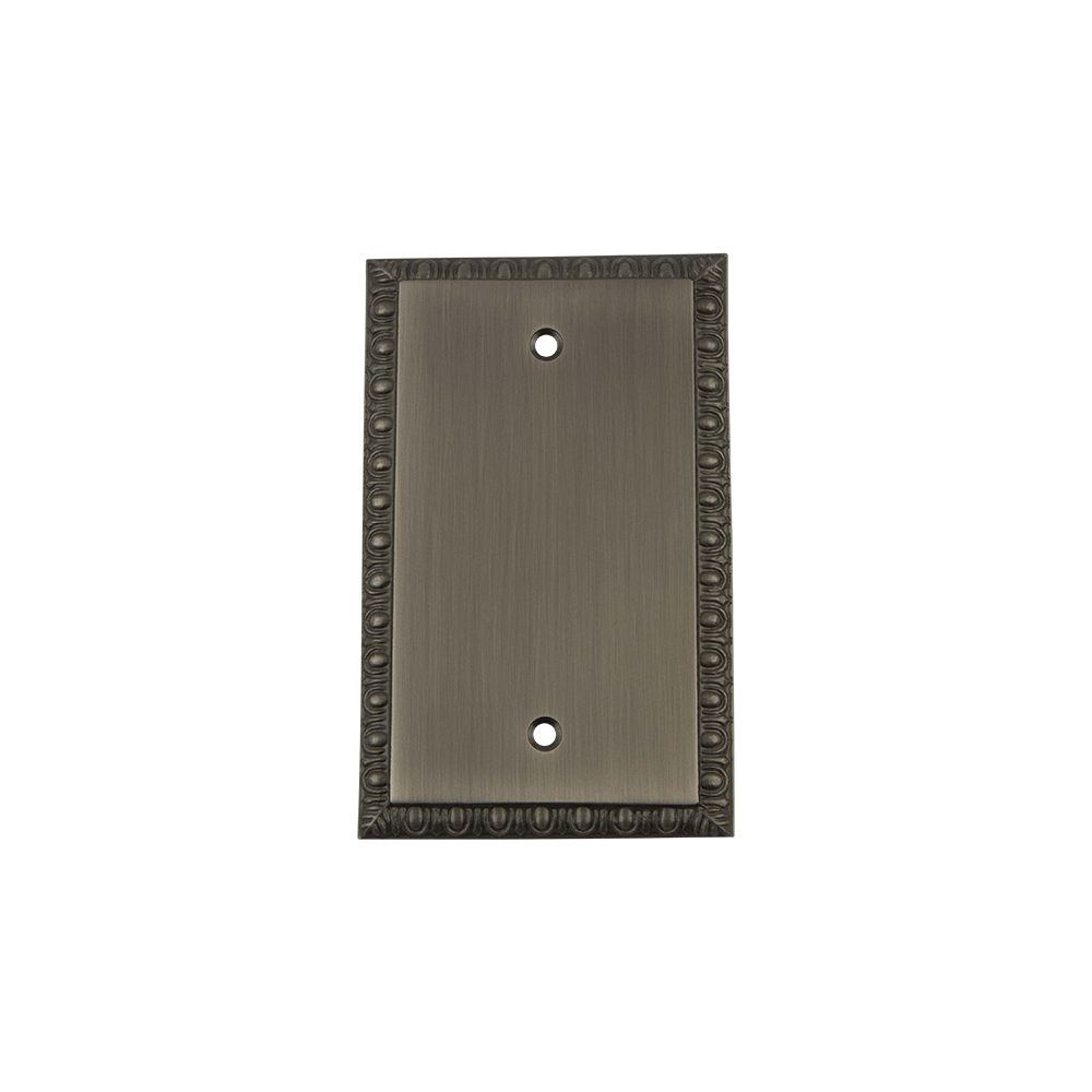 Nostalgic Warehouse EADSWPLTB Egg & Dart Switch Plate with Blank Cover in Antique Pewter