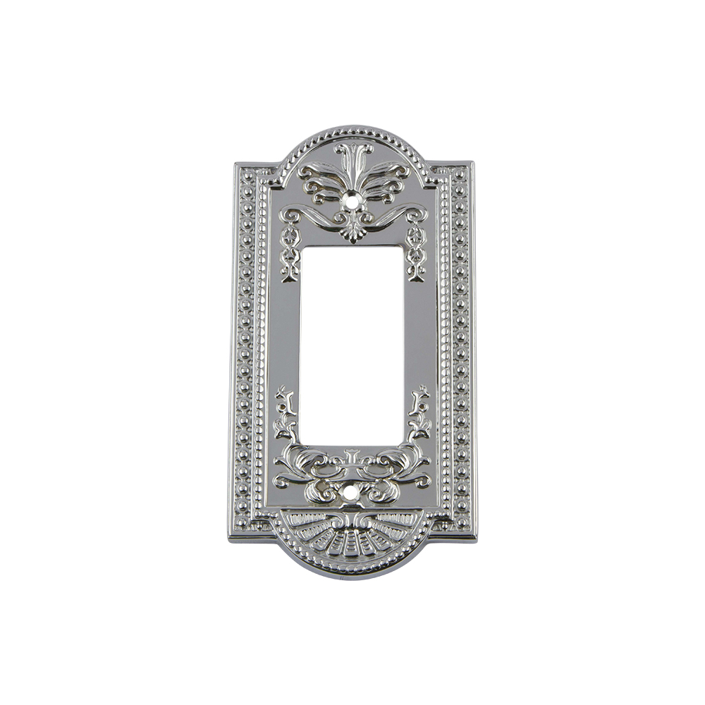Nostalgic Warehouse MEASWPLTR1 Meadows Switch Plate with Single Rocker in Bright Chrome