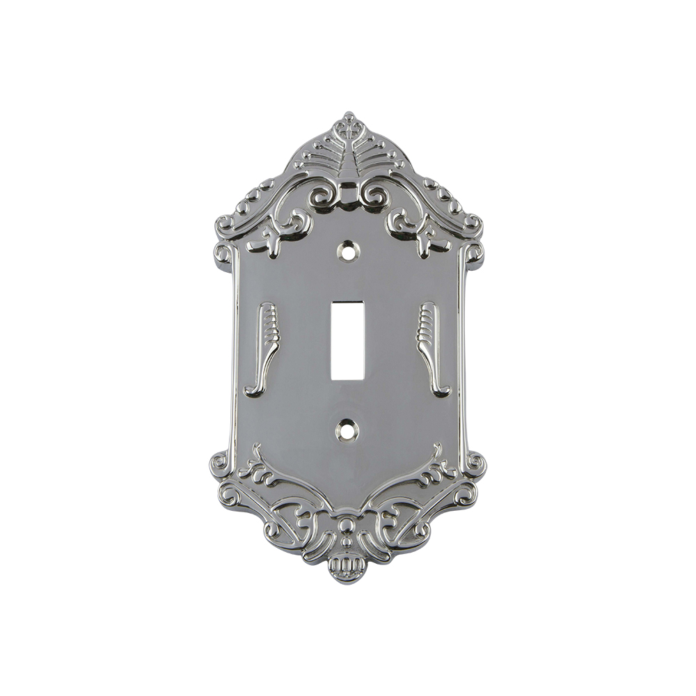 Nostalgic Warehouse VICSWPLTT1 Victorian Switch Plate with Single Toggle in Bright Chrome