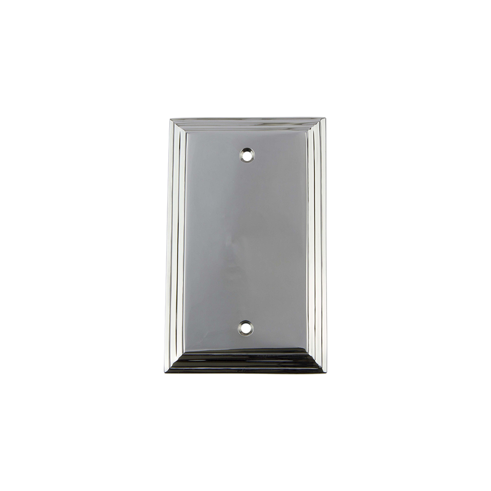 Nostalgic Warehouse DECSWPLTB Deco Switch Plate with Blank Cover in Bright Chrome