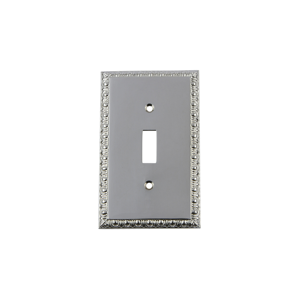 Nostalgic Warehouse EADSWPLTT1 Egg & Dart Switch Plate with Single Toggle in Bright Chrome