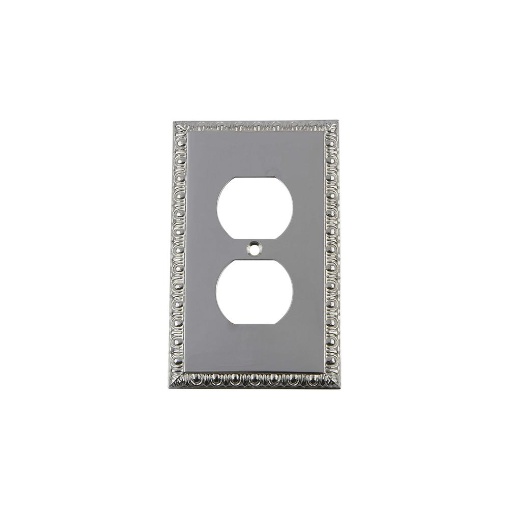 Nostalgic Warehouse EADSWPLTD Egg & Dart Switch Plate with Outlet in Bright Chrome