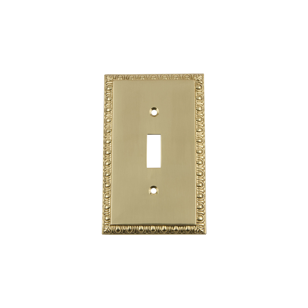Nostalgic Warehouse EADSWPLTT1 Egg & Dart Switch Plate with Single Toggle in Polished Brass