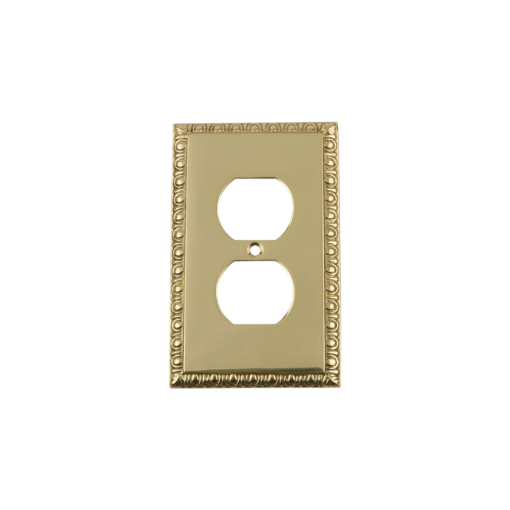Nostalgic Warehouse EADSWPLTD Egg & Dart Switch Plate with Outlet in Polished Brass