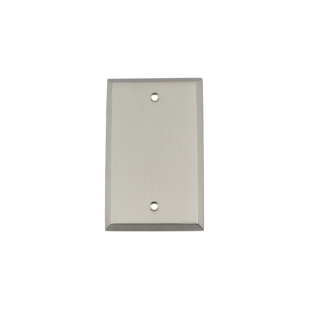 Nostalgic Warehouse NYKSWPLTB New York Switch Plate with Blank Cover in Satin Nickel