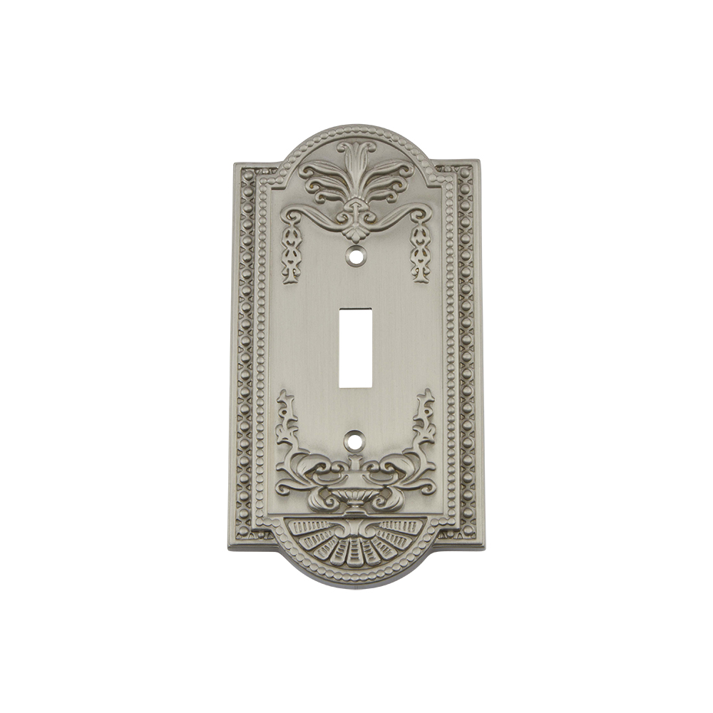 Nostalgic Warehouse MEASWPLTT1 Meadows Switch Plate with Single Toggle in Satin Nickel