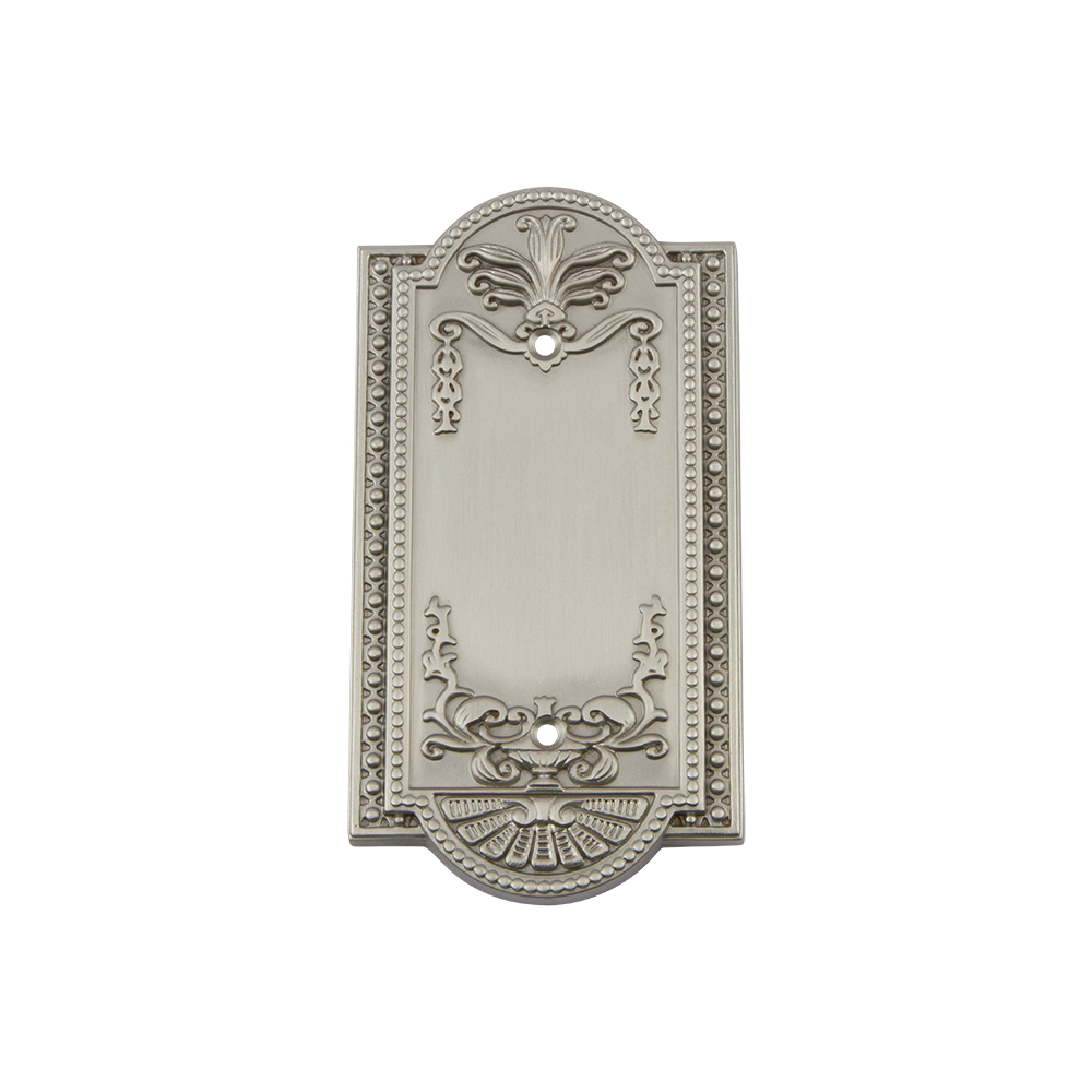 Nostalgic Warehouse MEASWPLTB Meadows Switch Plate with Blank Cover in Satin Nickel