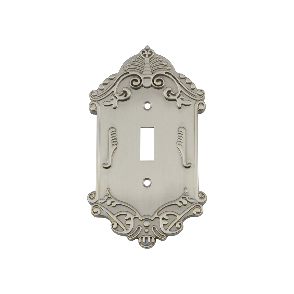 Nostalgic Warehouse VICSWPLTT1 Victorian Switch Plate with Single Toggle in Satin Nickel