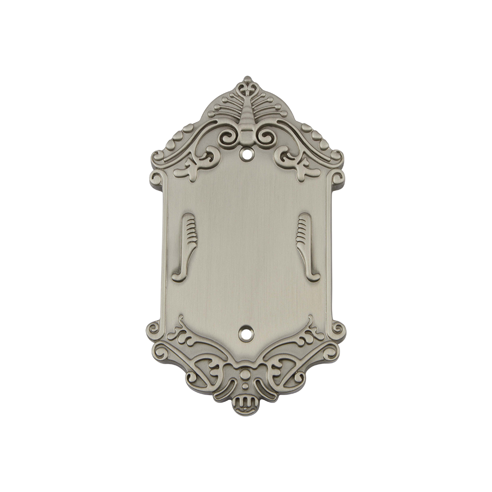 Nostalgic Warehouse VICSWPLTB Victorian Switch Plate with Blank Cover in Satin Nickel