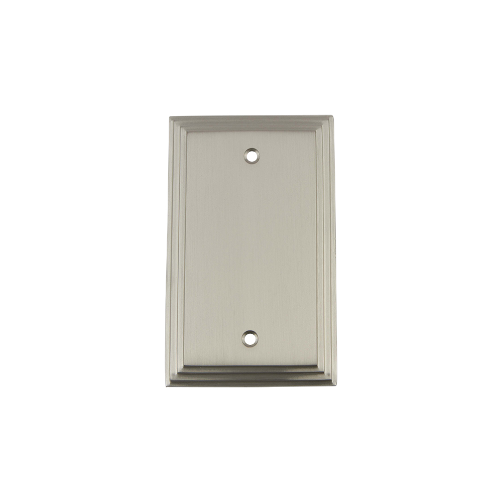 Nostalgic Warehouse DECSWPLTB Deco Switch Plate with Blank Cover in Satin Nickel