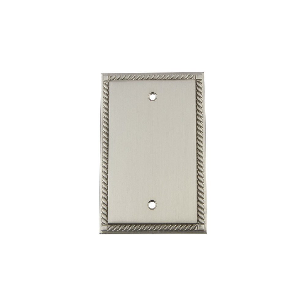 Nostalgic Warehouse ROPSWPLTB Rope Switch Plate with Blank Cover in Satin Nickel