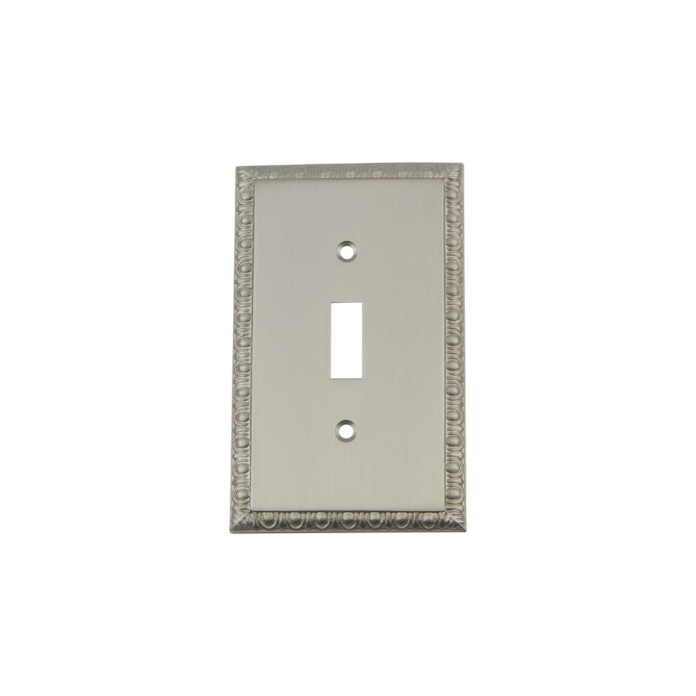 Nostalgic Warehouse EADSWPLTT1 Egg & Dart Switch Plate with Single Toggle in Satin Nickel