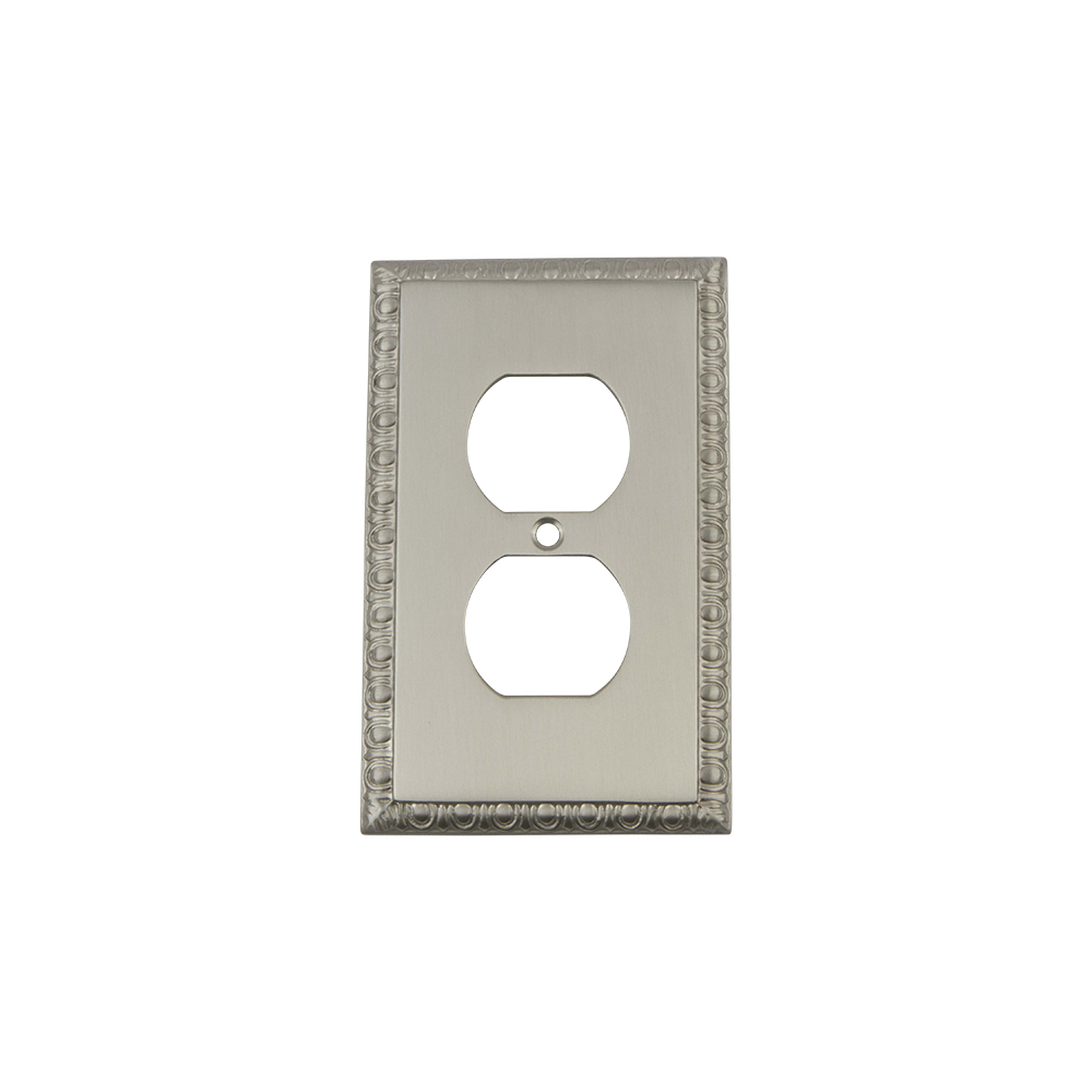 Nostalgic Warehouse EADSWPLTD Egg & Dart Switch Plate with Outlet in Satin Nickel