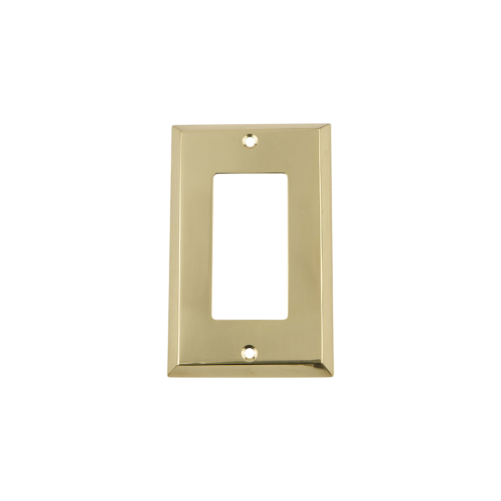 Nostalgic Warehouse NYKSWPLTR1 New York Switch Plate with Single Rocker in Unlacquered Brass
