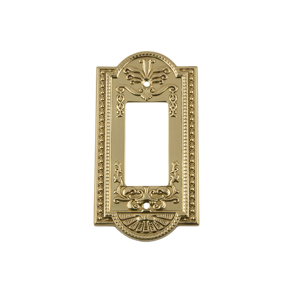 Nostalgic Warehouse MEASWPLTR1 Meadows Switch Plate with Single Rocker in Unlacquered Brass