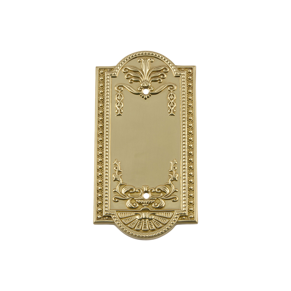 Nostalgic Warehouse MEASWPLTB Meadows Switch Plate with Blank Cover in Unlacquered Brass