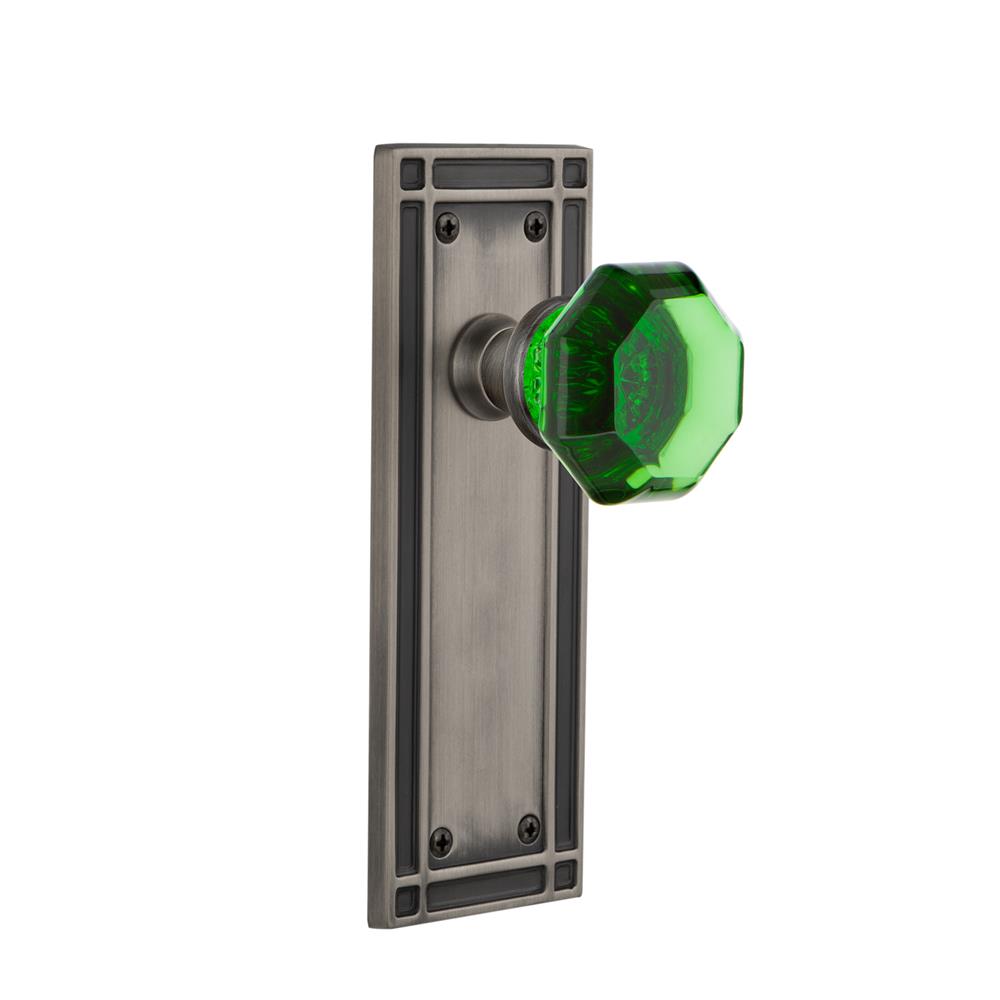 722433 - Nostalgic Warehouse MISWAE Colored Crystal Mission Plate Single  Dummy Waldorf Emerald Door Knob in Oil-Rubbed Bronze - GoingKnobs
