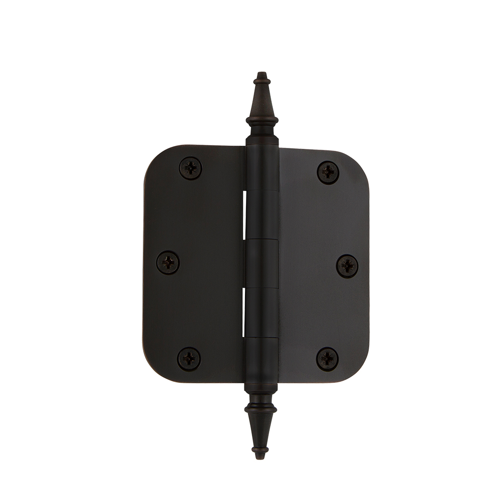 Nostalgic Warehouse STEHNG  3.5" Steeple Tip Residential Hinge with 5/8" Radius Corners in Oil-Rubbed Bronze