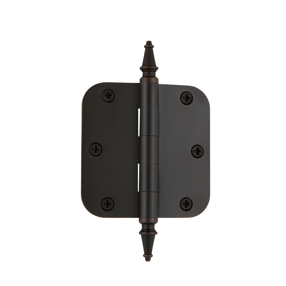 Nostalgic Warehouse STEHNG  3.5" Steeple Tip Residential Hinge with 5/8" Radius Corners in Timeless Bronze
