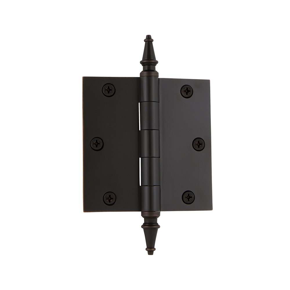 Nostalgic Warehouse STEHNG  3.5" Steeple Tip Residential Hinge with Square Corners in Timeless Bronze