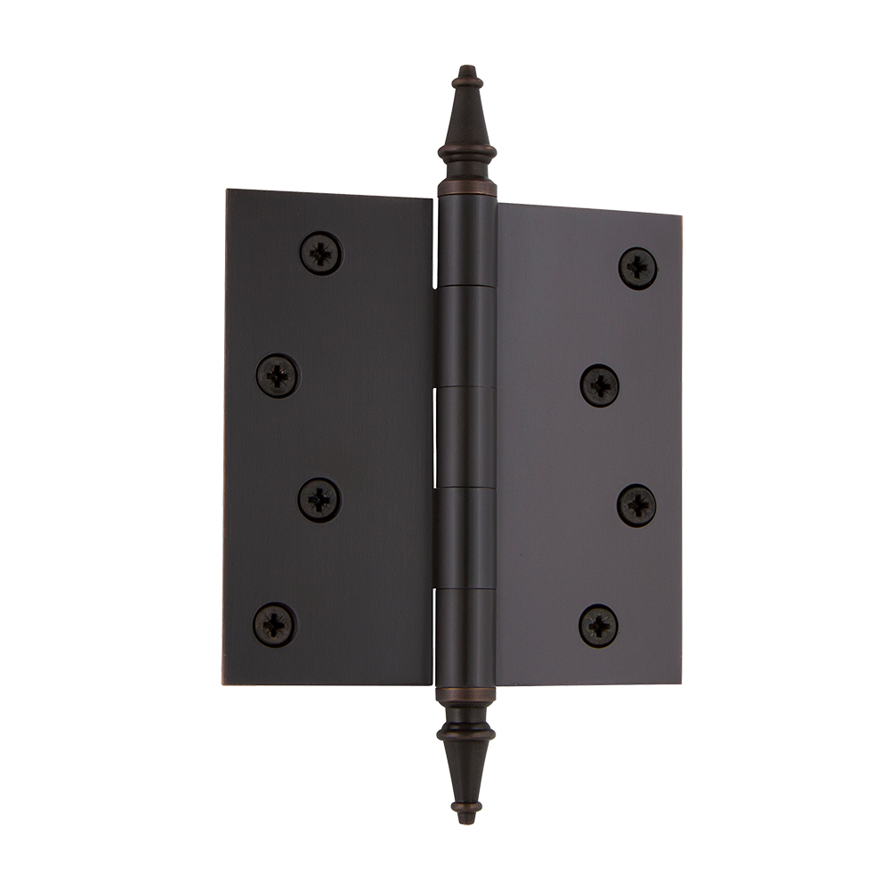 Nostalgic Warehouse STEHNG  4" Steeple Tip Residential Hinge with Square Corners in Timeless Bronze