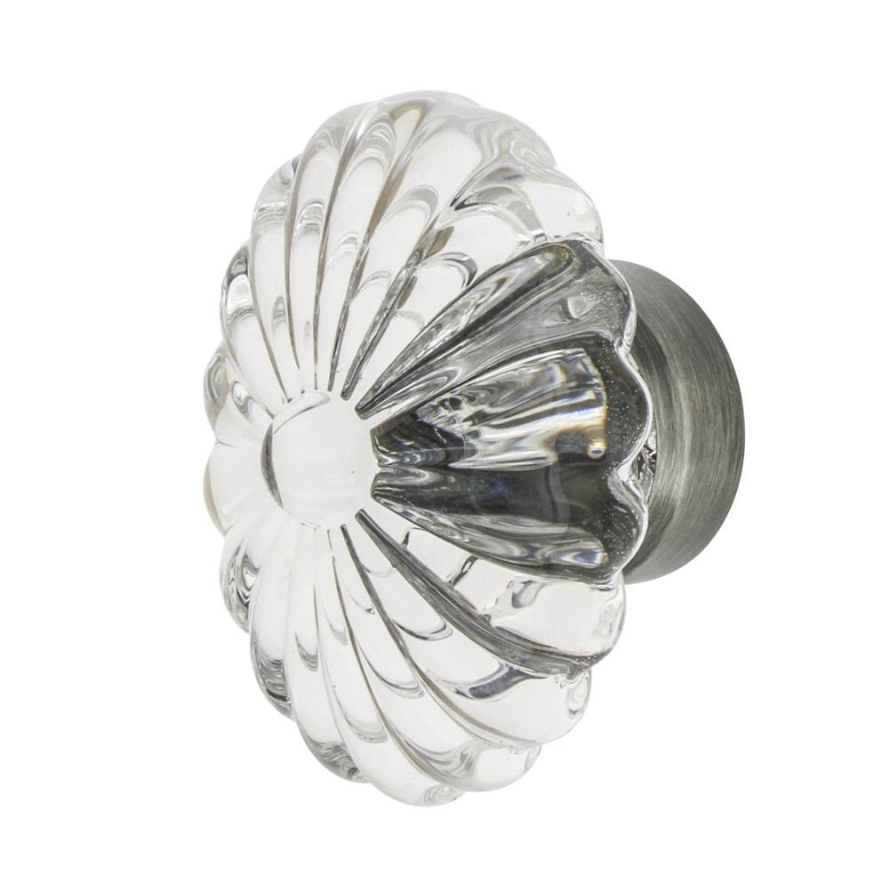 Nostalgic Warehouse CKB_OFC Oval Fluted Crystal 1 3/4" Cabinet Knob in Antique Pewter