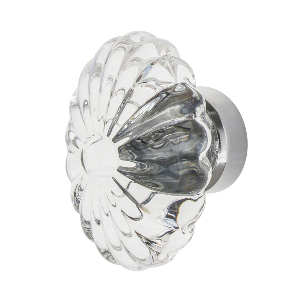 Nostalgic Warehouse CKB_OFC Oval Fluted Crystal 1 3/4" Cabinet Knob in Bright Chrome