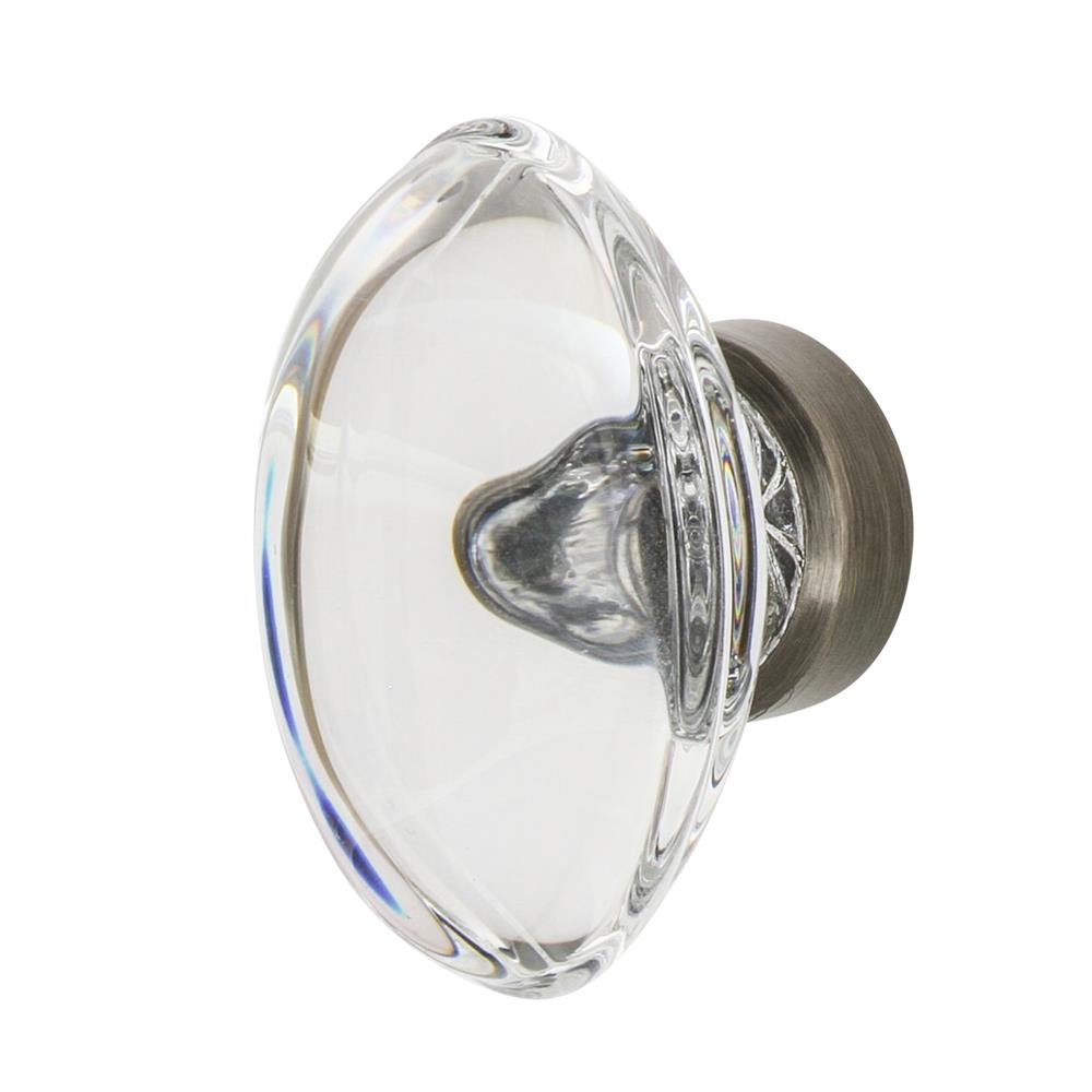 Nostalgic Warehouse CKB_OCC Oval Clear Crystal 1 3/4" Cabinet Knob in Antique Pewter