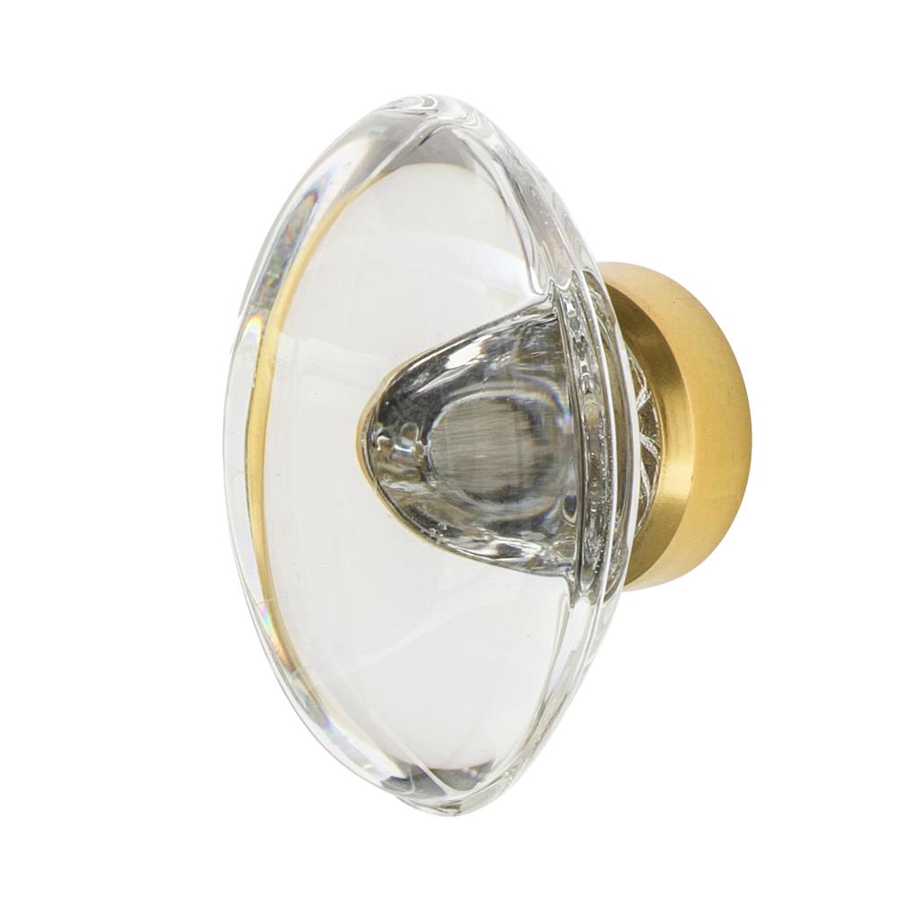 Nostalgic Warehouse CKB_OCC Oval Clear Crystal 1 3/4" Cabinet Knob in Unlacquered Brass