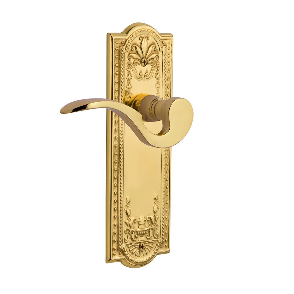 Nostalgic Warehouse MEAMAN Meadows Plate Passage Manor Lever in Polished Brass