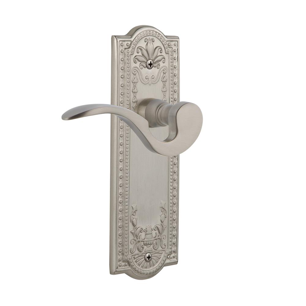 Nostalgic Warehouse MEAMAN Meadows Plate Passage Manor Lever in Satin Nickel