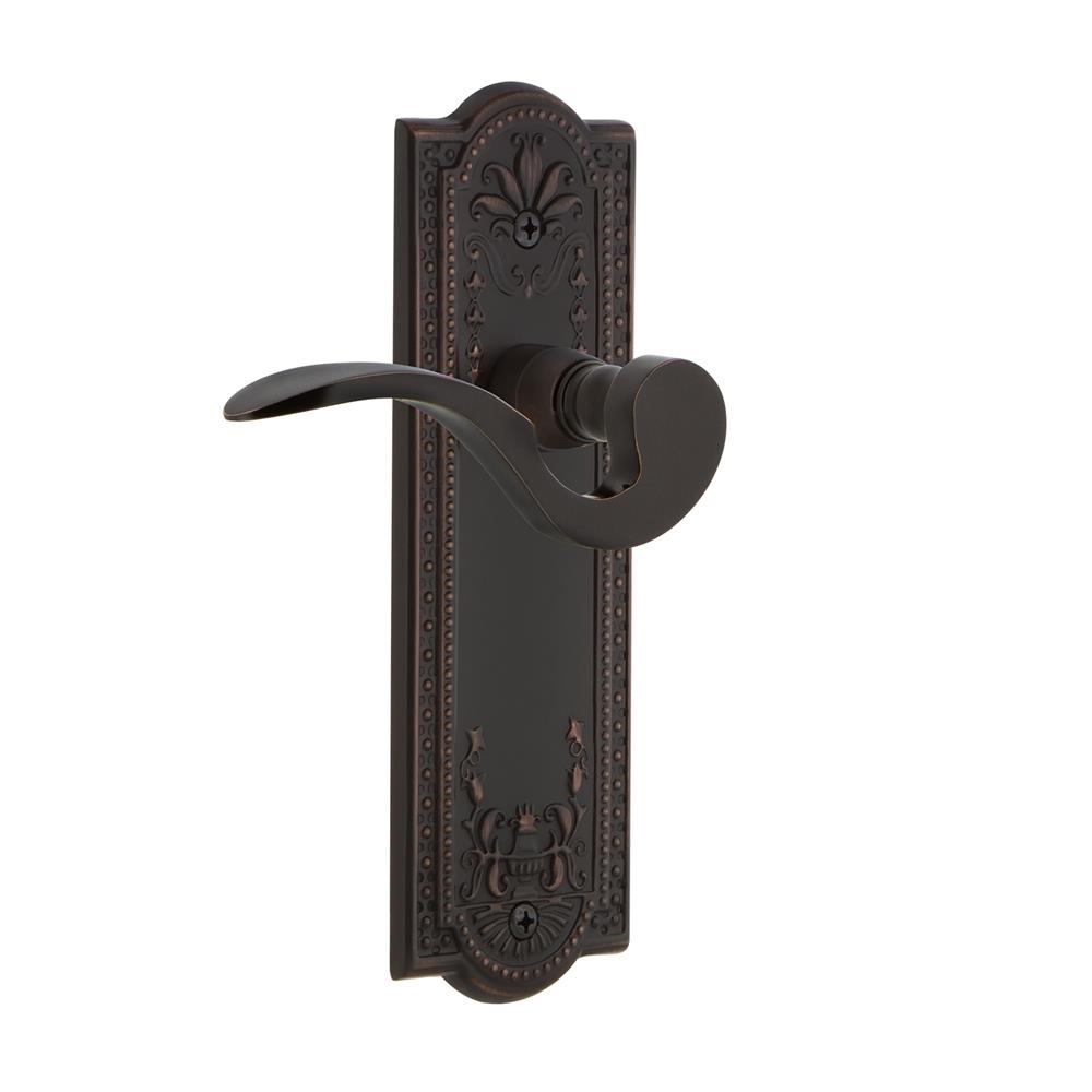 Nostalgic Warehouse MEAMAN Meadows Plate Passage Manor Lever in Timeless Bronze