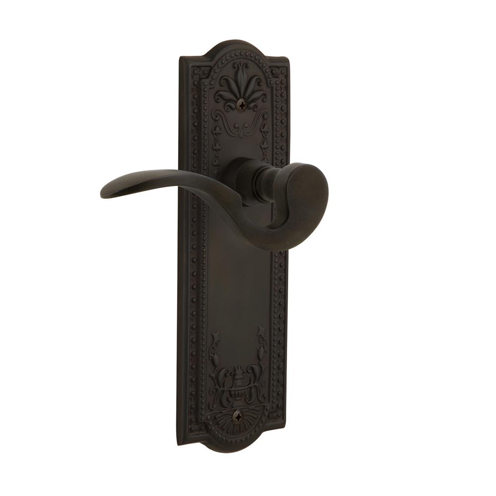 Nostalgic Warehouse MEAMAN Meadows Plate Passage Manor Lever in Oil Rubbed Bronze