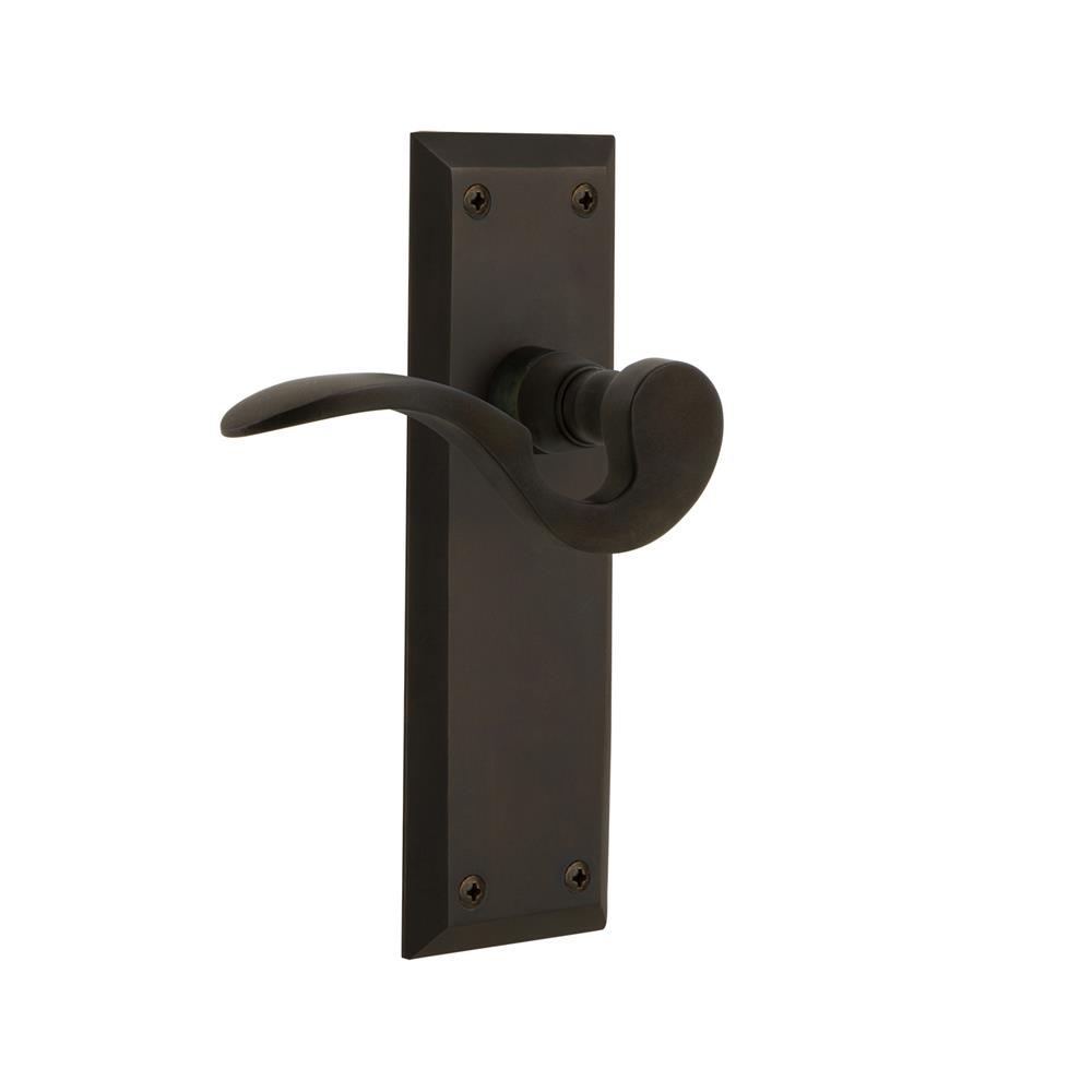 Nostalgic Warehouse NYKMAN New York Plate Passage Manor Lever in Oil Rubbed Bronze