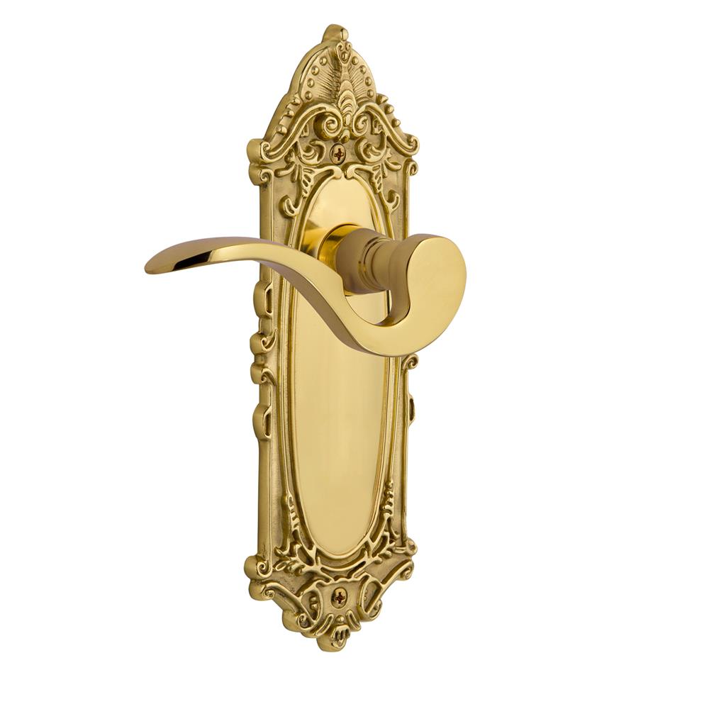 Nostalgic Warehouse VICMAN Victorian Plate Passage Manor Lever in Polished Brass