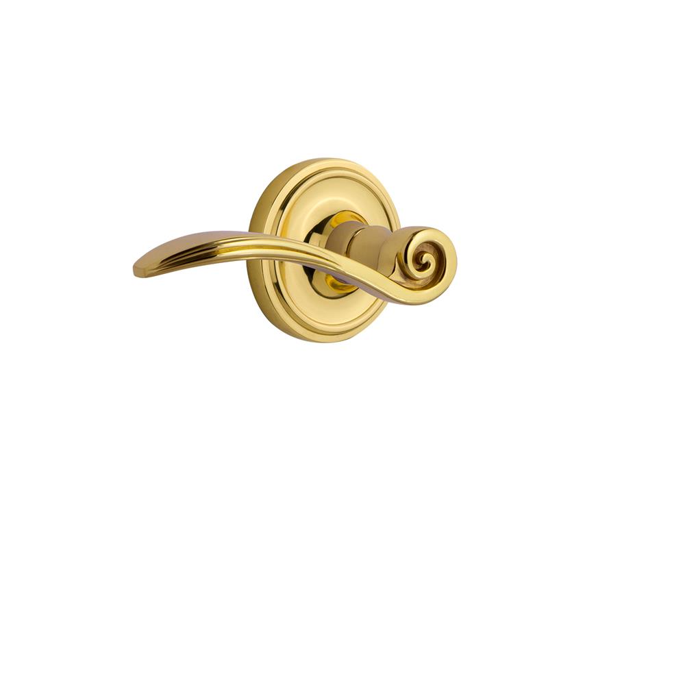 Nostalgic Warehouse CLASWN Classic Rose Passage Swan Lever in Polished Brass