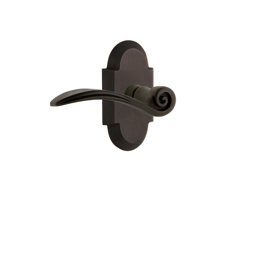 Nostalgic Warehouse COTSWN Cottage Plate Passage Swan Lever in Oil Rubbed Bronze