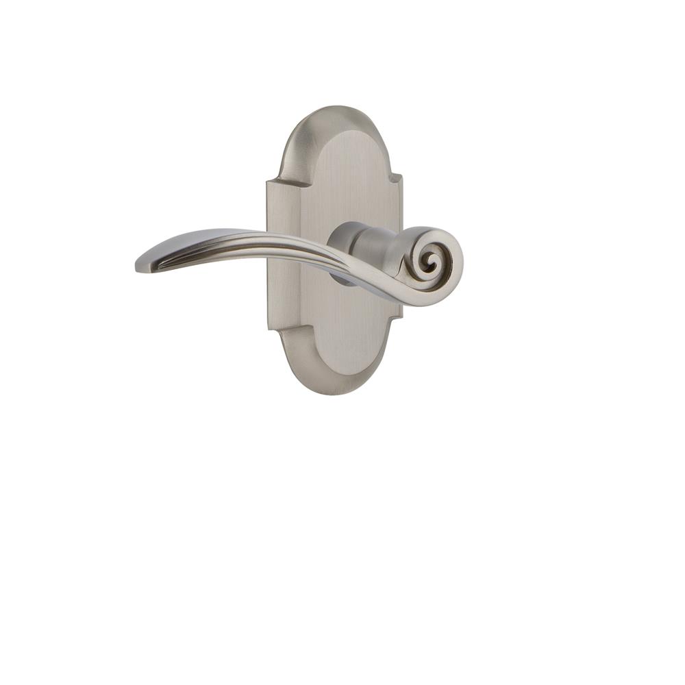Nostalgic Warehouse COTSWN Cottage Plate Passage Swan Lever in Satin Nickel